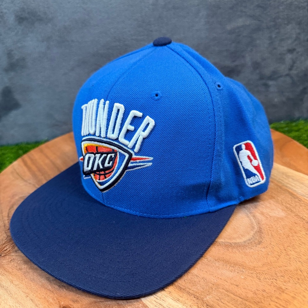 Mitchell &‎ Ness Oklahoma City Thunder Hat Mens One Size Blue Snapback NBA Cap